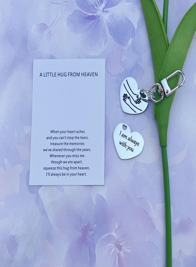 Dorla Cool Pocket Hug Token Hug from Heaven Always with You Keychain Memorial Gift for Loss of Mom Dad Son Daughter Husband Wife Grandpa Grandma Brother Sister, Sympathy Condolence Gifts (Silver) - Image 4
